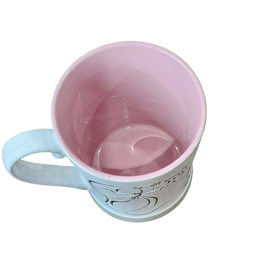 White And Pink Ceramic Cat Coffee Mug - All You Need Is Love And a Cat 16 Oz - Picture 11 of 16